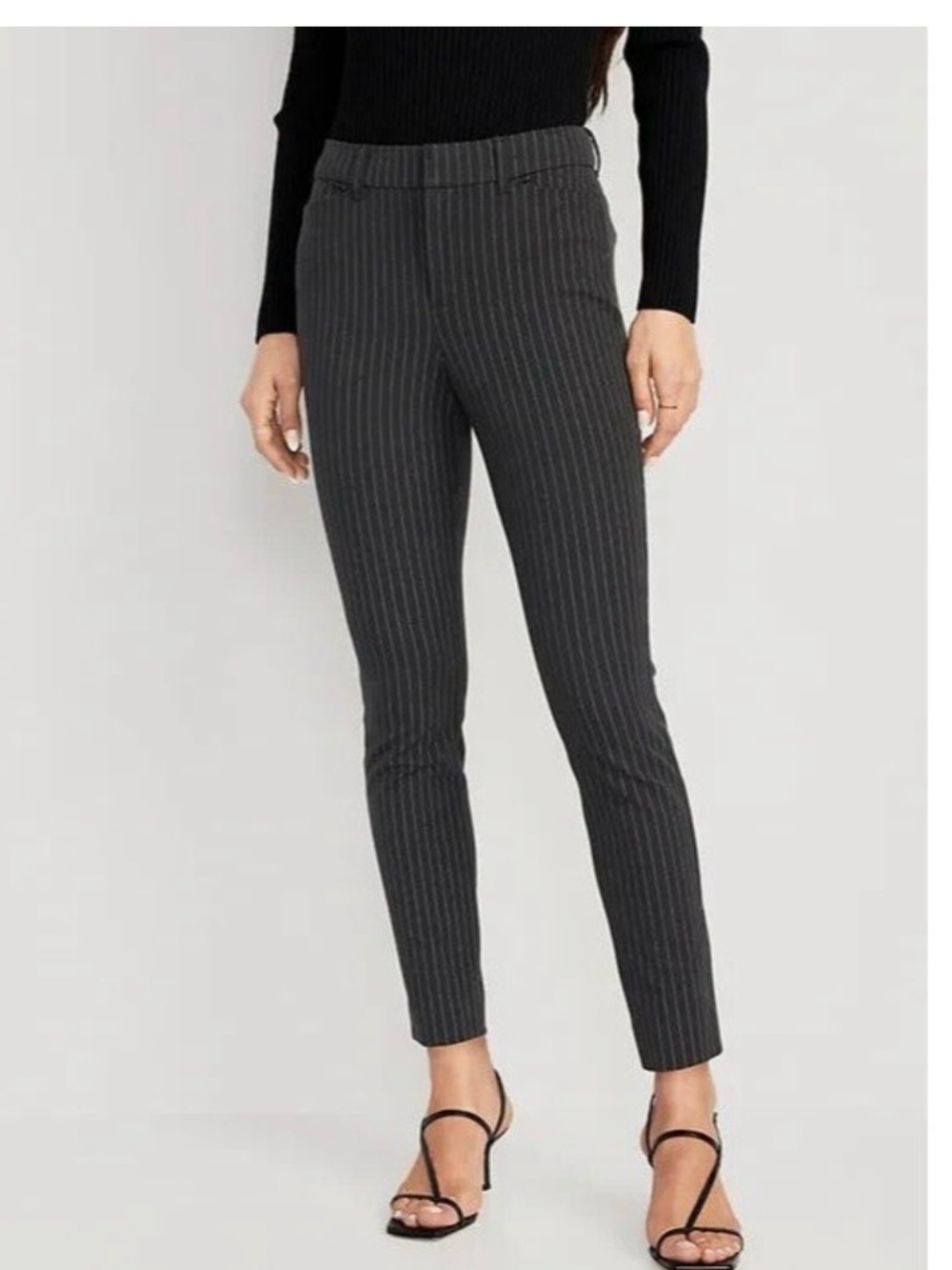 Old Navy Charcoal Pinstripe Skinny Ankle Pants